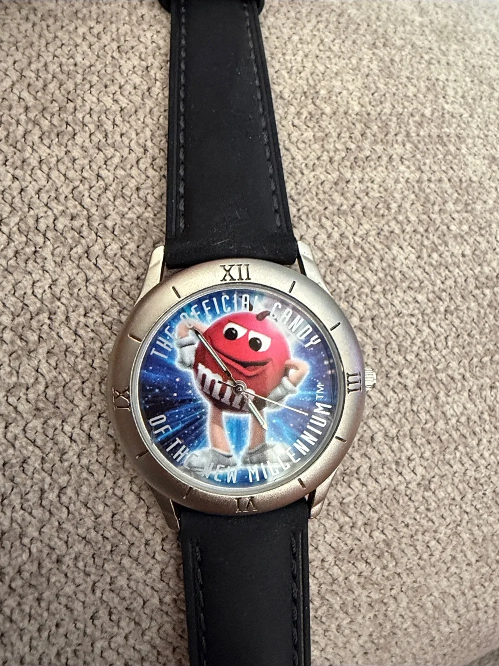 M&M'S limited edition Red Character vintage 1998 Watch with replaced Black Band